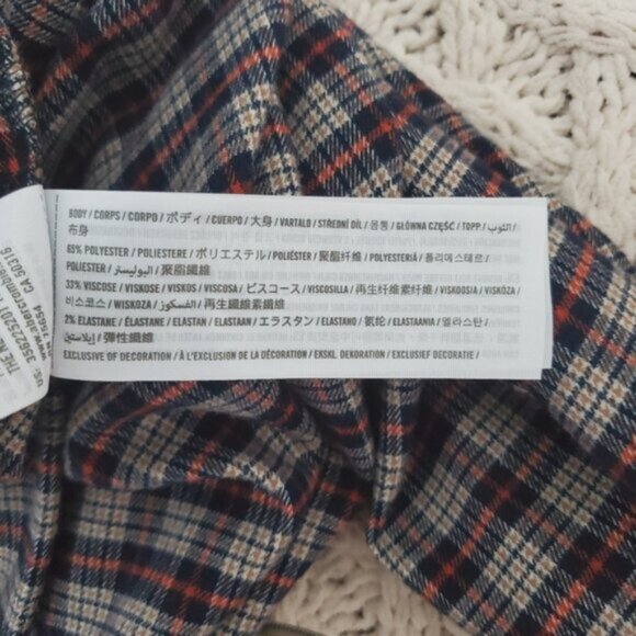 Hollister Ultra High Rise Retro Tapered Plaid Belted Trousers- Brand New - Picture 8 of 11